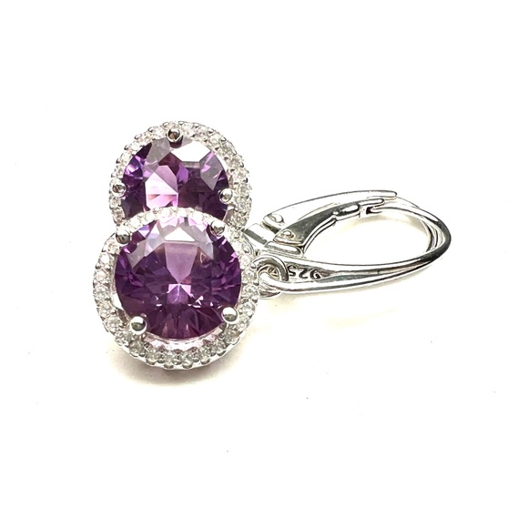 New Color Change Alexandrite Earrings Sterling Silver ,  June Birthstone - Picture 3 of 6